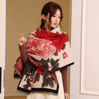 Retro Floral Warm Cashmere Scarf for Women – Thick, Soft & Stylish | Souqazam UAE