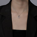 925 Sterling Silver Double Heart-Shaped Necklace for Women Summer