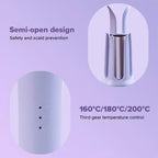 Product with semi-open design and temperature control features on a purple background