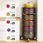 360° Rotating Fruit & Vegetable Basket Bowls with Wheels | Souqazam