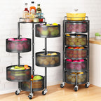 360° Rotating Fruit & Vegetable Basket Bowls with Wheels | Souqazam