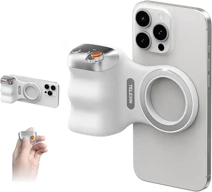 Phone grip with Telesin branding on a white background