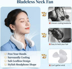 Bladeless Neck Hanging Fan – Hands-Free 360° Personal Cooler