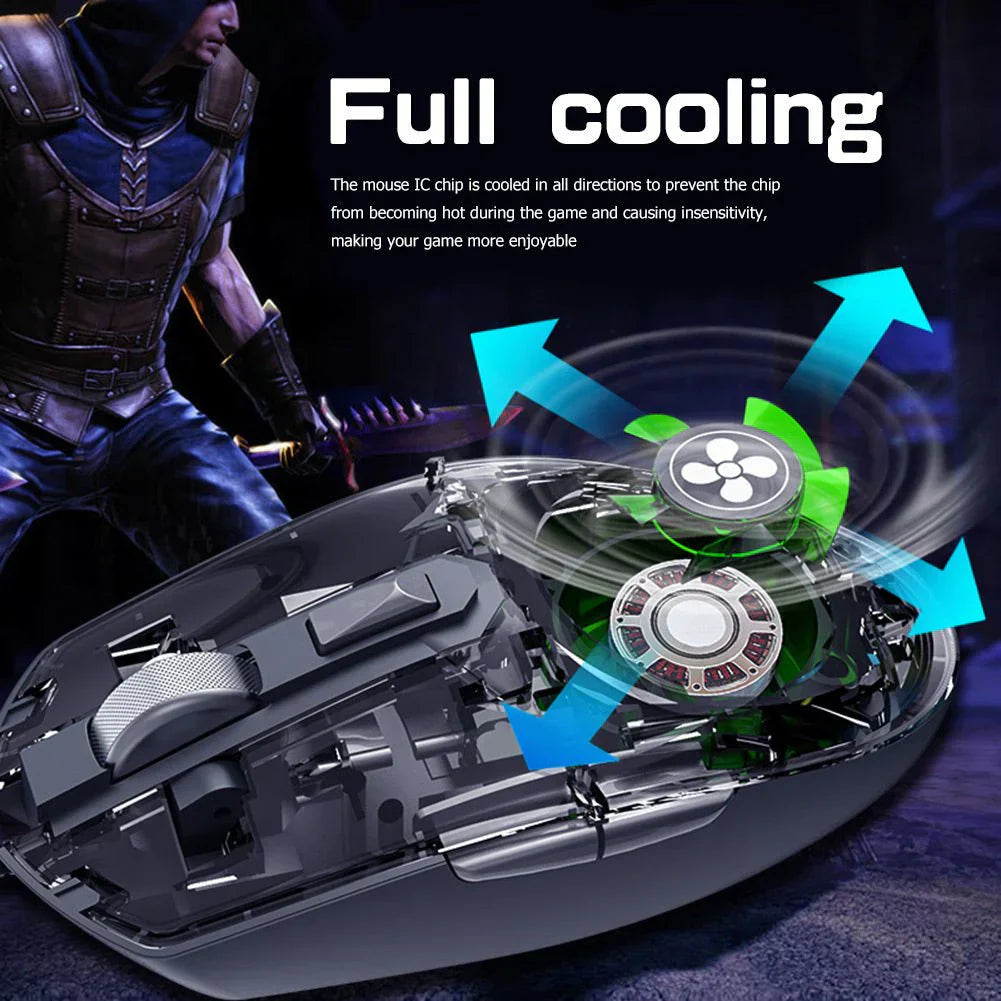 Cooling Hole Mechanical Gaming Mouse – RGB Lights, Built-in Fan, 3200 DPI | Souqazam UAE