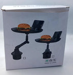 3-in-1 Car Cup Holder Food Tray with Phone Stand – Swivel Design | Souqazam UAE