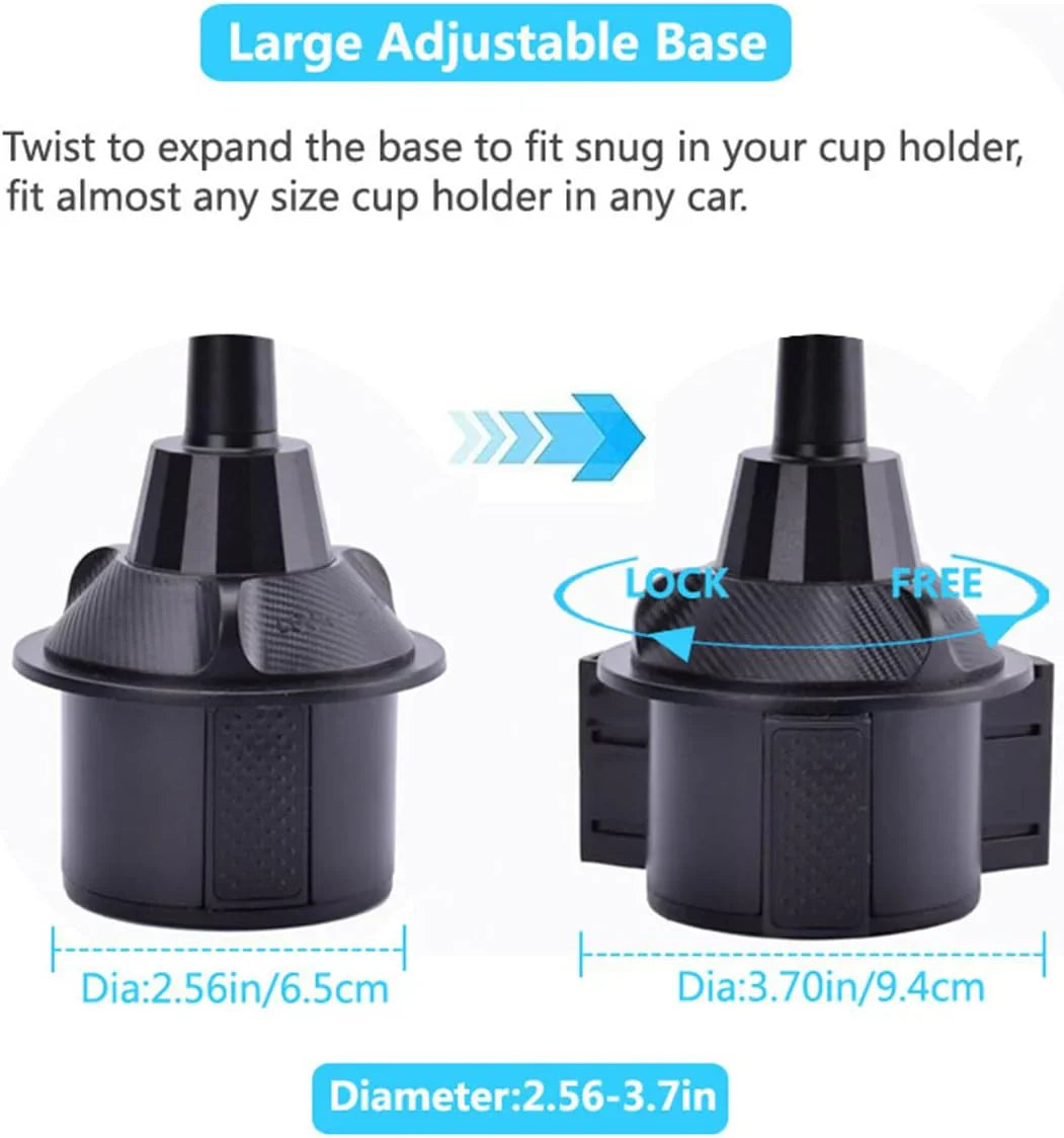 3-in-1 Car Cup Holder Food Tray with Phone Stand – Swivel Design | Souqazam UAE
