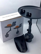 3-in-1 Car Cup Holder Food Tray with Phone Stand – Swivel Design | Souqazam UAE