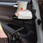 3-in-1 Car Cup Holder Food Tray with Phone Stand – Swivel Design | Souqazam UAE