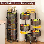 360° Rotating Fruit & Vegetable Basket Bowls with Wheels | Souqazam