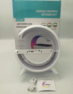 Smart LED Table Lamp Wireless Charger, Night Light, Alarm Clock, and Bluetooth Speaker