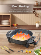 Multi-Functional Electric Heat Pot – 2L Portable Cooker for Boiling, Frying & Steaming | UAE Kitchen Essential