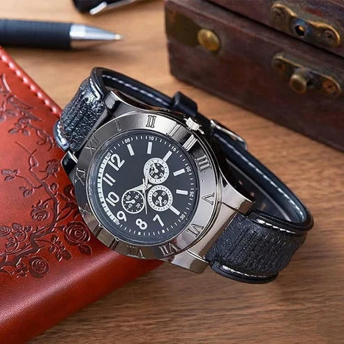 Military USB Lighter Watch for Men – Windproof Rechargeable Wristwatch UAE