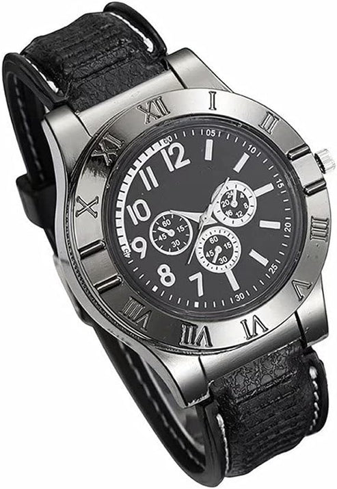 Military USB Lighter Watch for Men – Windproof Rechargeable Wristwatch UAE