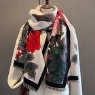 Retro Floral Warm Cashmere Scarf for Women – Thick, Soft & Stylish | Souqazam UAE