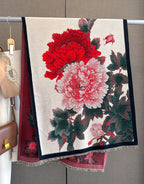 Retro Floral Warm Cashmere Scarf for Women – Thick, Soft & Stylish | Souqazam UAE