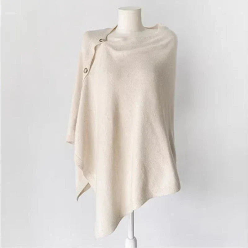 Elegant Wool Slant Cape Scarf for Women – Warm Winter Shawl UAE Edition