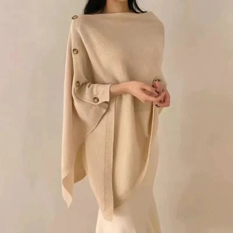 Elegant Wool Slant Cape Scarf for Women – Warm Winter Shawl UAE Edition